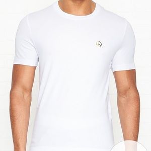 LOVE MOSCHINO Gold Peace Sign Logo T Shirt
